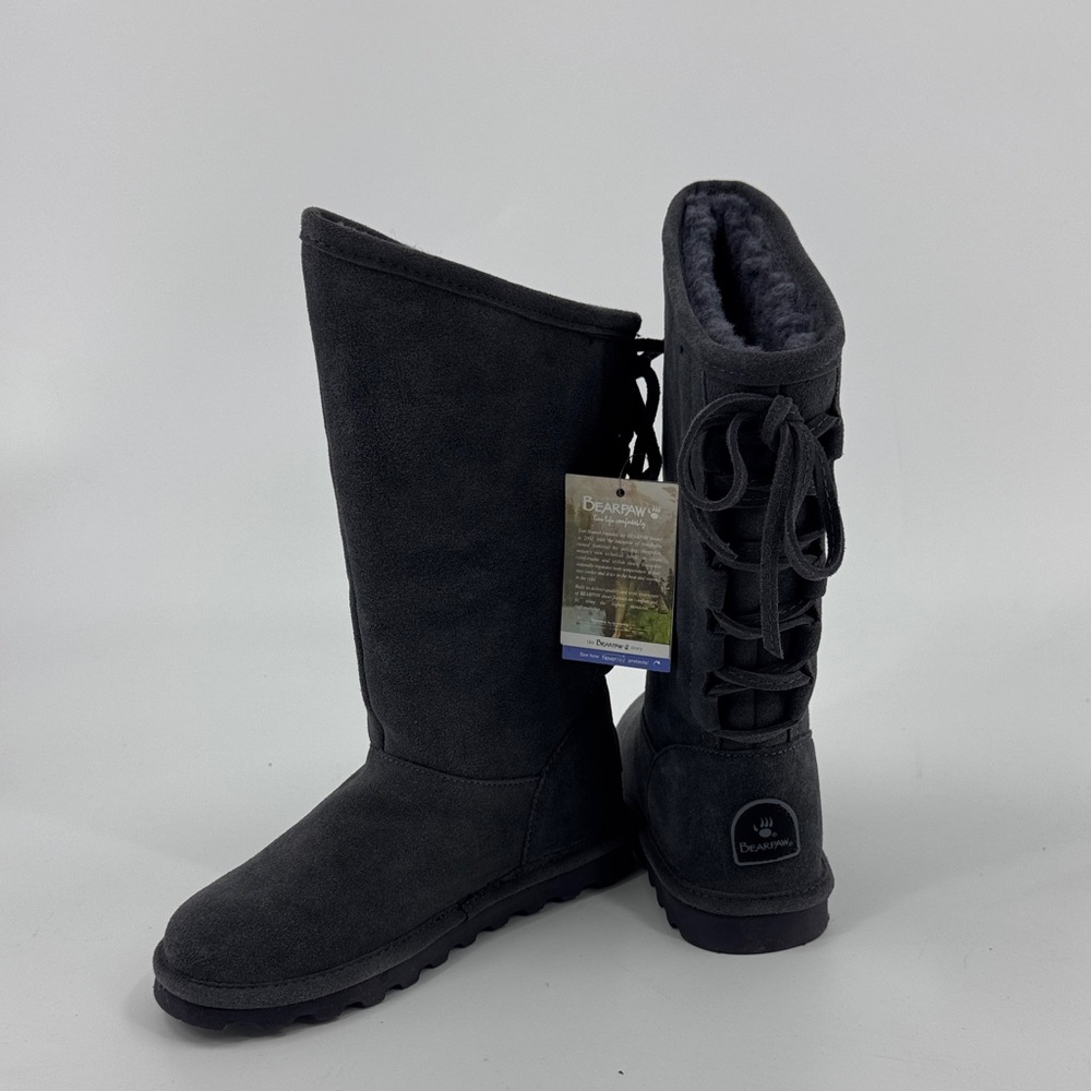 BearPaw Women's Charcoal Suede Winter Boots
